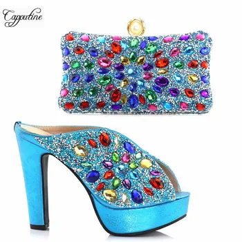 Elegant party sandal shoes and handbag set with colorful stones perfect matching for evening dress S831 Sky blue
Elegant party sandal shoes and handbag set with colorful stones perfect matching for evening dress S831 Sky blue