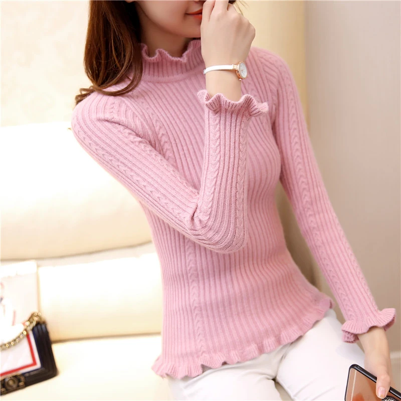 Shu love Princess 2019 autumn new Korean long sleeved black fungus semi turtleneck slim slim shirt knit sweater
Shu love Princess 2019 autumn new Korean long sleeved black fungus semi turtleneck slim slim shirt knit sweater