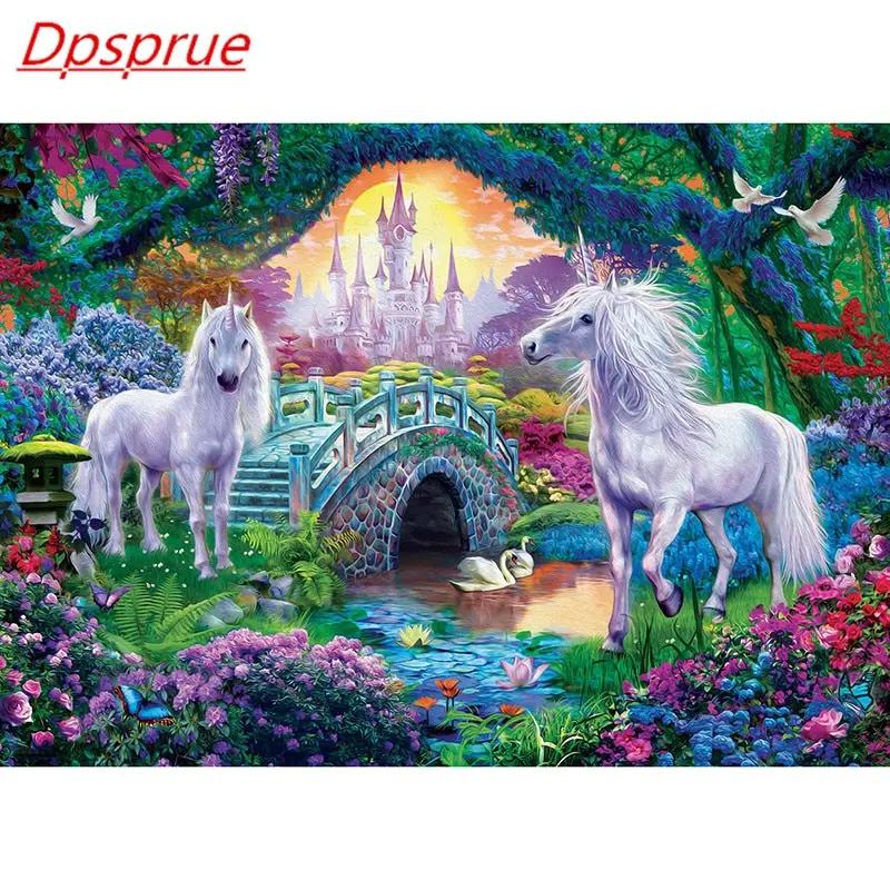 Dpsprue 5D полный квадратный Круглый DIY Алмазная картина крестиком мультфильм