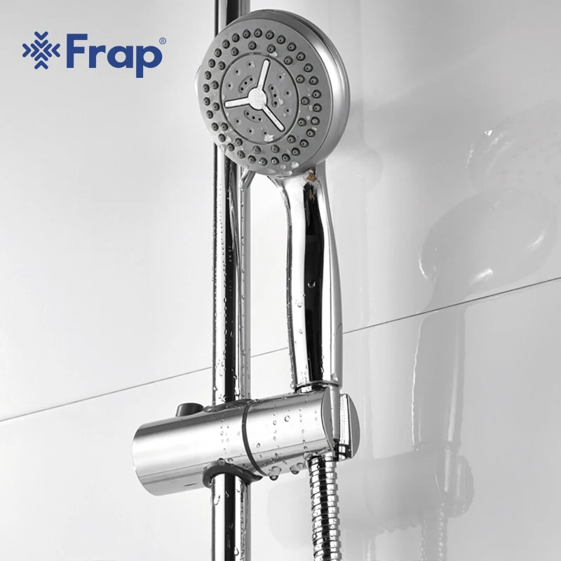 

Frap New Bathroom Rainfall Shower Faucets Set Handle Overhead Mixer Tap Faucets Chrome Wall Mounted Bath Hand Showers Sets F2405