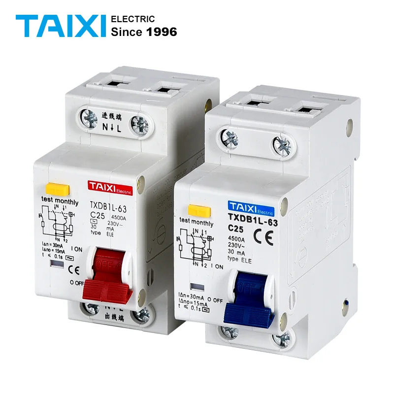 DPNL 1P+N RCBO C40A Residual Current Circuit Breaker WIth Overload protection 63A 32A 16A 36MM RCCB DZ267LE TXDB1L
DPNL 1P+N RCBO C40A Residual Current Circuit Breaker WIth Overload protection 63A 32A 16A 36MM RCCB DZ267LE TXDB1L