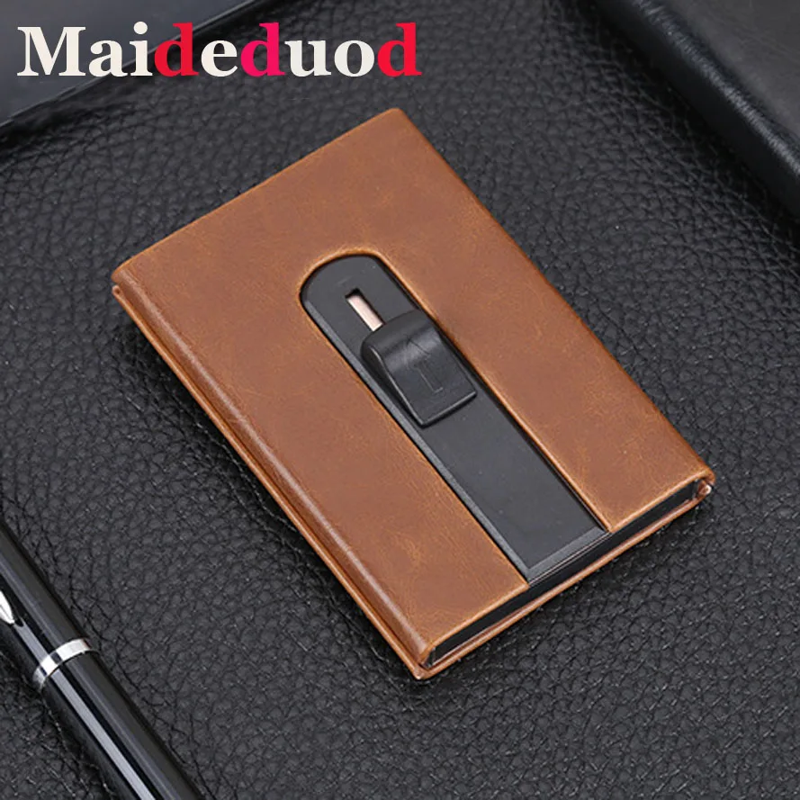 Maideduod 2018 New High Quality Credit Card Holders PU Leather Aluminium Metal Men Business ID Card Cover Popup Automatical
Maideduod 2018 New High Quality Credit Card Holders PU Leather Aluminium Metal Men Business ID Card Cover Popup Automatical