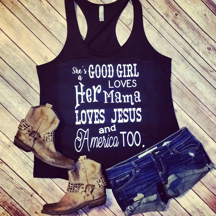 She's Good Girl Loves Sleeveless Black Plus Size Tank Top Women Summer Letter Print Female Casual Vest Ladies Tops Tee
She's Good Girl Loves Sleeveless Black Plus Size Tank Top Women Summer Letter Print Female Casual Vest Ladies Tops Tee
