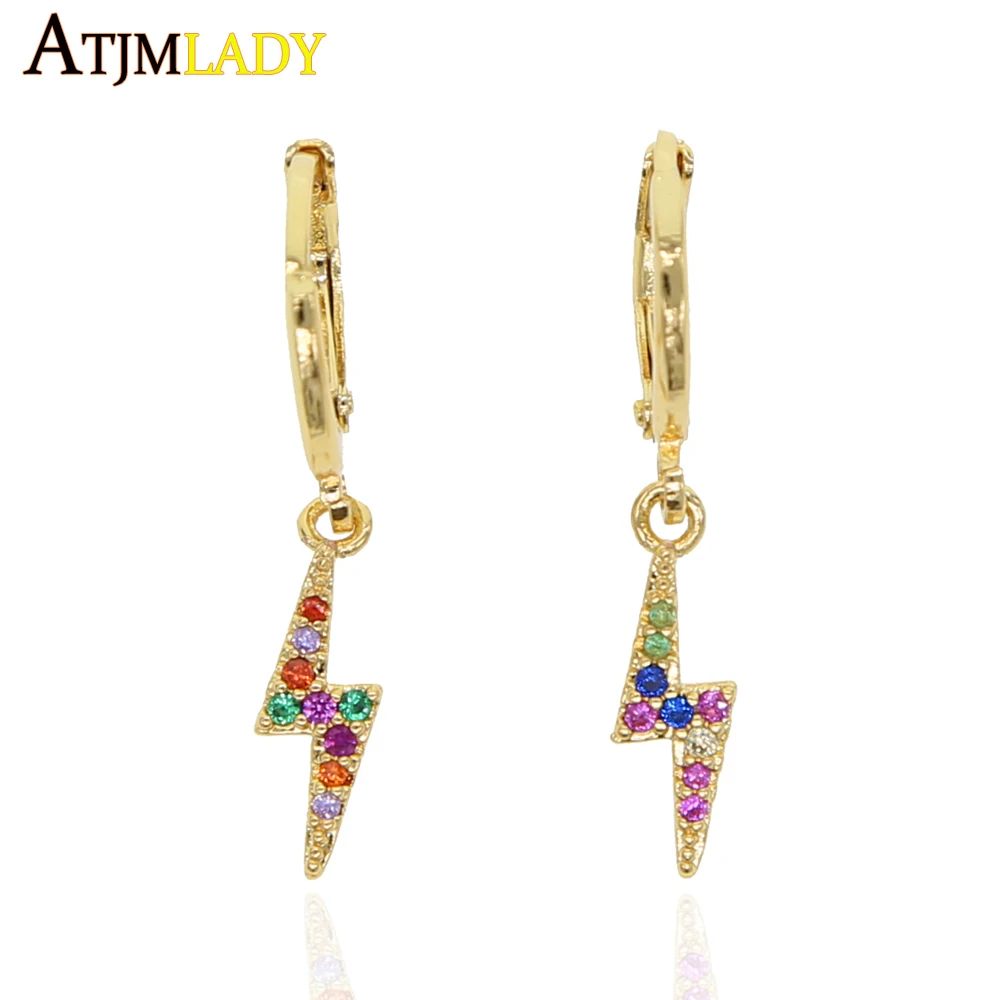 Simple Minimal Rainbow Colorful Cz Earring For Girl Multi For Lightning Dangle Earrings For Delicate Design Hot Fashion Ear
Simple Minimal Rainbow Colorful Cz Earring For Girl Multi For Lightning Dangle Earrings For Delicate Design Hot Fashion Ear