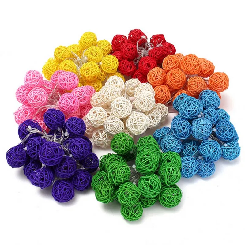 2.2Meter/lot Multicolor Rattan Balls DIY Sepak Takraw Balls Ornaments Led String Lights Garlands Christmas Decoration For Home
2.2Meter/lot Multicolor Rattan Balls DIY Sepak Takraw Balls Ornaments Led String Lights Garlands Christmas Decoration For Home