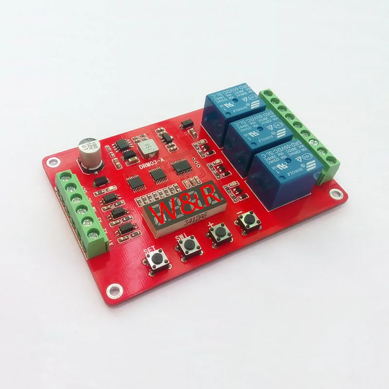 DRM03/Three-way multi-function relay module / delay / self-locking / cycle / timing / time relay
DRM03/Three-way multi-function relay module / delay / self-locking / cycle / timing / time relay