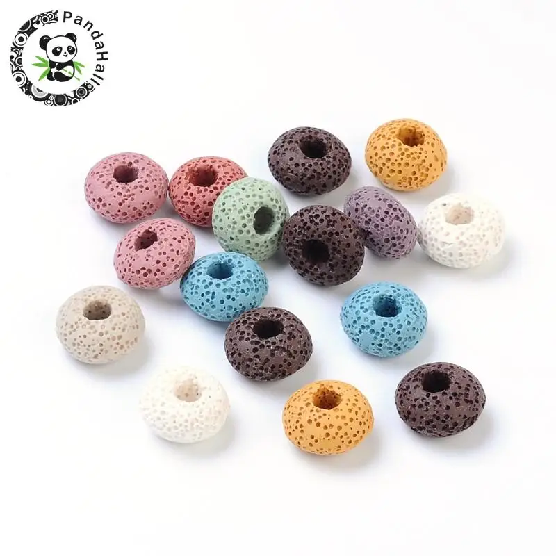 lava stone european beads large hole beads for jewelry making necklace mixed color about 15mm in diameter,9mm thick,hole:5mm F80
lava stone european beads large hole beads for jewelry making necklace mixed color about 15mm in diameter,9mm thick,hole:5mm F80
