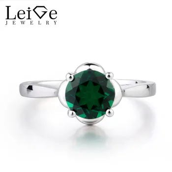 Leige Jewelry Green Color lab Emerald Ring Prong Setting Round Cut May Birthstone Popular Pretty Gifts For Girls 925 Silver
Leige Jewelry Green Color lab Emerald Ring Prong Setting Round Cut May Birthstone Popular Pretty Gifts For Girls 925 Silver
