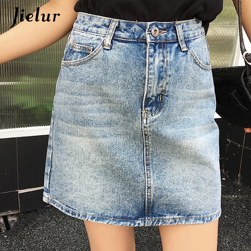 Jielur Women Denim Short Skirt S-5XL Chicly Leisure Solid Color Mini Jeans Skirts Ulzzang High Waist Short Femme Ete Skirt New
Jielur Women Denim Short Skirt S-5XL Chicly Leisure Solid Color Mini Jeans Skirts Ulzzang High Waist Short Femme Ete Skirt New