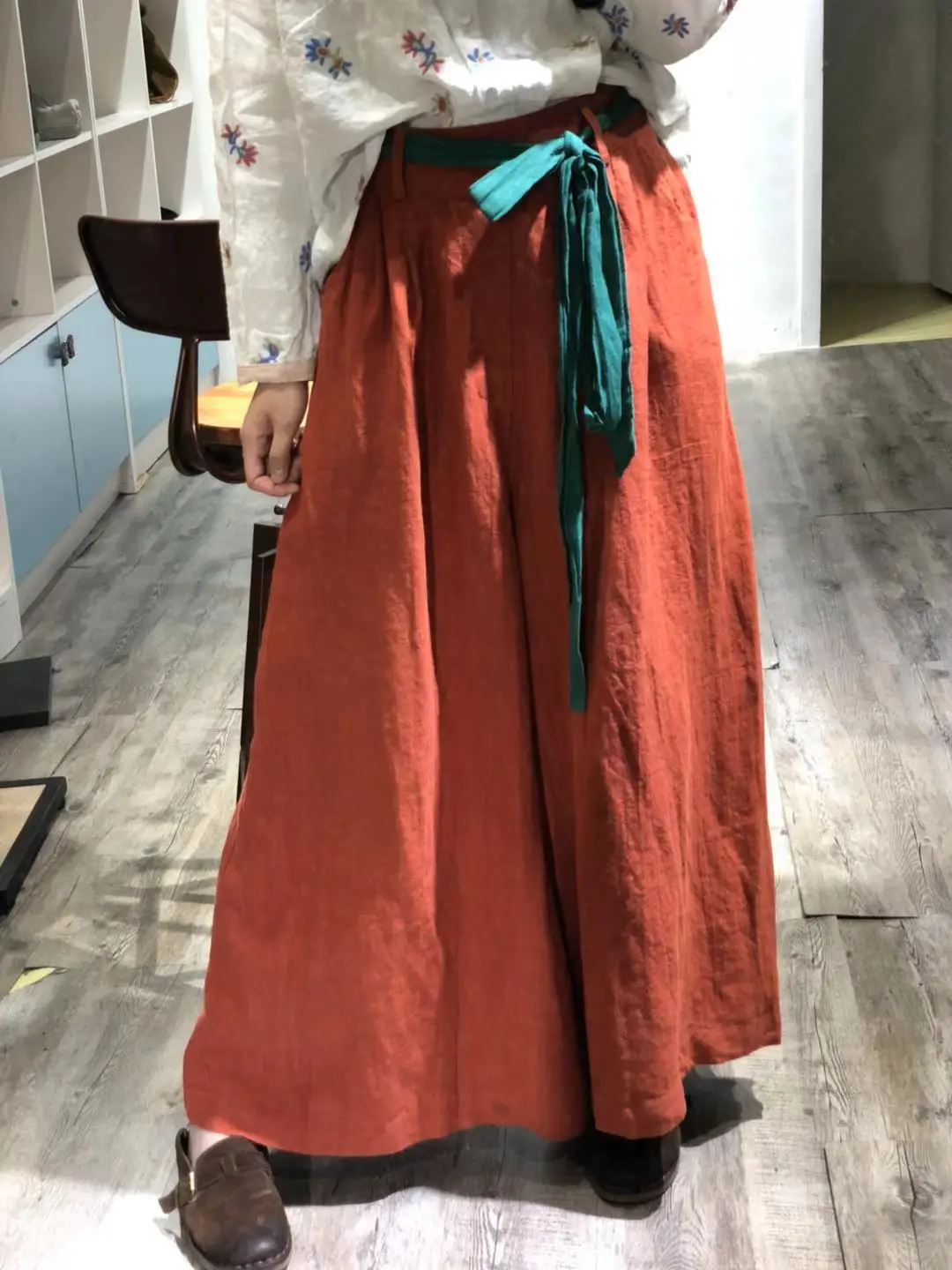 Streetwear 2019 Spring New Ethnic style personality literature Commute Loose Color collision Frenulum women Wide leg pants N283
Streetwear 2019 Spring New Ethnic style personality literature Commute Loose Color collision Frenulum women Wide leg pants N283
