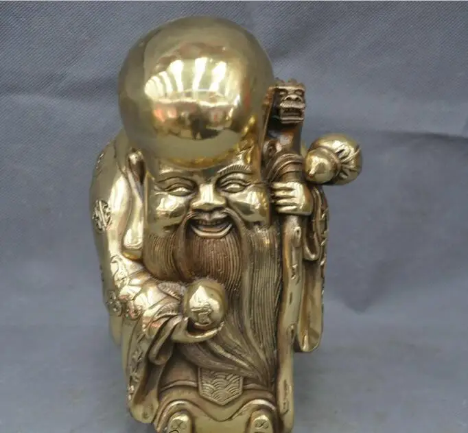 free 9" China Bronze Longevity God Shouxing Hold Dragon Peach Sculpture Statue fast
free 9" China Bronze Longevity God Shouxing Hold Dragon Peach Sculpture Statue fast