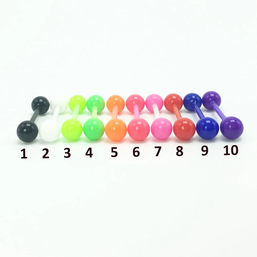 1 piece women's tongue rings candy color soft acrylic anti-allergic tongue piercing bar body pircing tongue jewelry for girls
1 piece women's tongue rings candy color soft acrylic anti-allergic tongue piercing bar body pircing tongue jewelry for girls