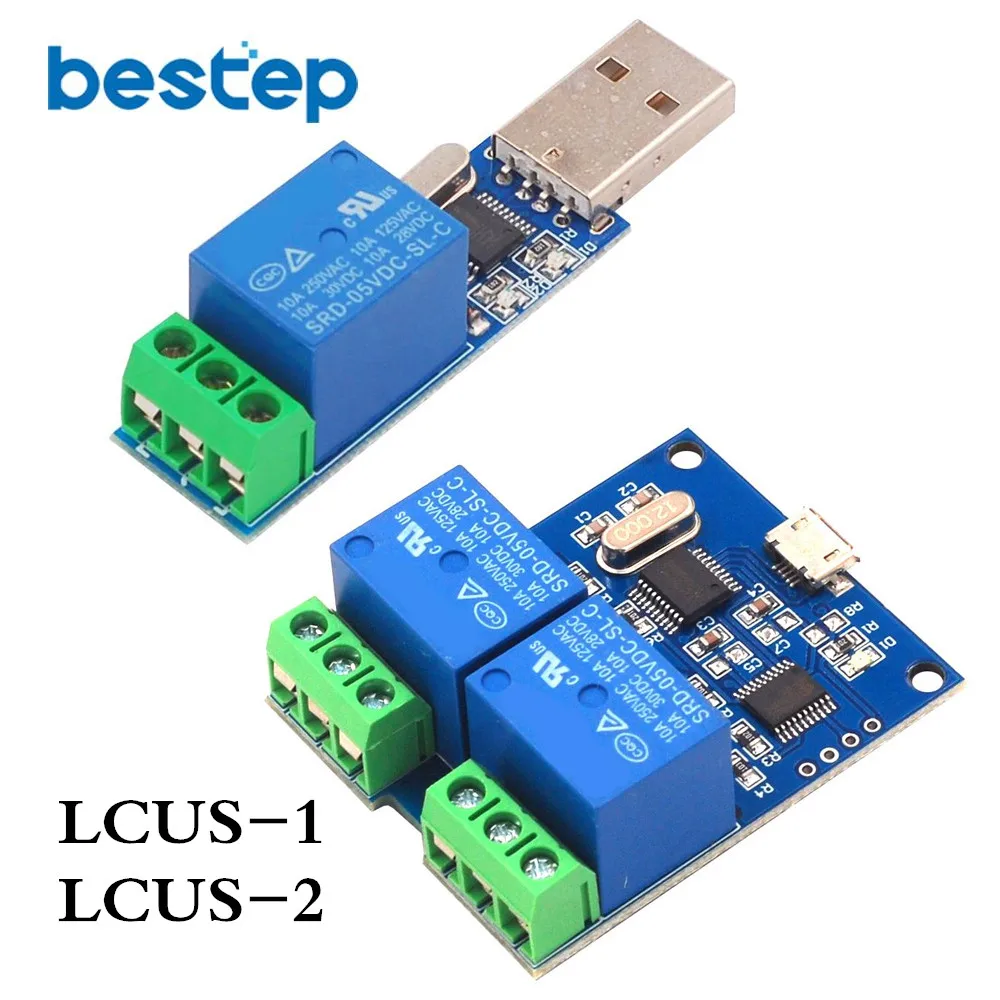 LCUS-1/LCUS-2 USB 5V 1/2 Channel Relay Module CH340 USB Intelligent Control Switch Serial Relay Module
LCUS-1/LCUS-2 USB 5V 1/2 Channel Relay Module CH340 USB Intelligent Control Switch Serial Relay Module