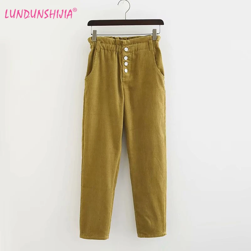 LUNDUNSHIJIA 2018 New Autumn Women Corduroy Casual Pants Women Loose Pants Yellow Female Calf-Length Trousers Size XS-XL
LUNDUNSHIJIA 2018 New Autumn Women Corduroy Casual Pants Women Loose Pants Yellow Female Calf-Length Trousers Size XS-XL