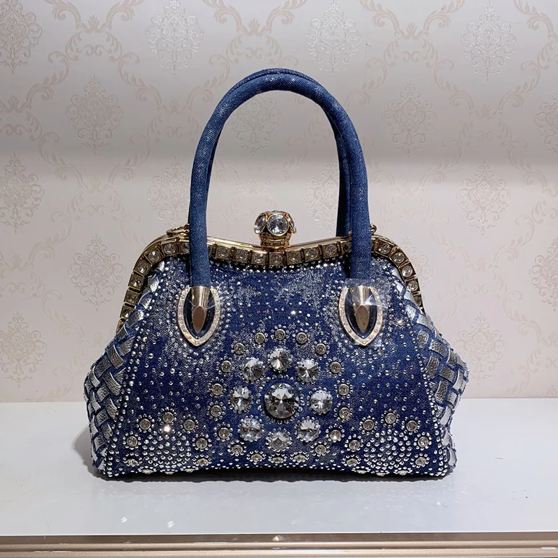 Crossbody bags for women leather handbags luxury high quality bags designer denim Crystal Diamond tote Party evening bag
Crossbody bags for women leather handbags luxury high quality bags designer denim Crystal Diamond tote Party evening bag