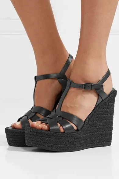Carpaton Fashion Platform Wedge Sandal Summer Open Toe T-strap Leather Shoes Woman Ankle Strap Cutouts Party Shoes Black
Carpaton Fashion Platform Wedge Sandal Summer Open Toe T-strap Leather Shoes Woman Ankle Strap Cutouts Party Shoes Black