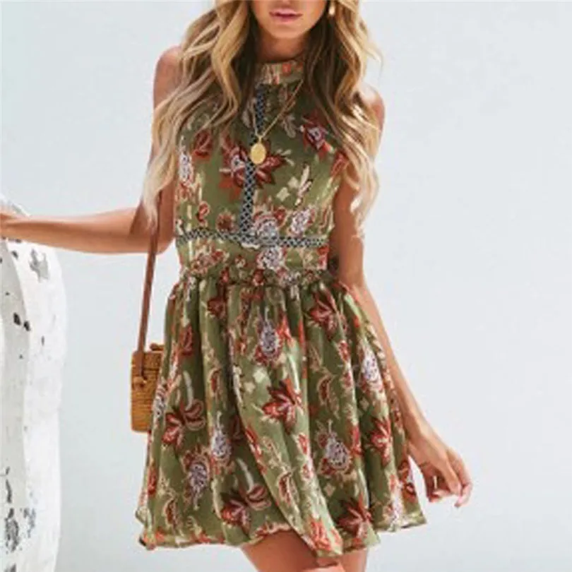 Fashion New Women Summer Bohemia Casual Daily Elegant Sexy Off Shoulder Print Lace Beach Short Mini Dress #4A17 | Женская одежда