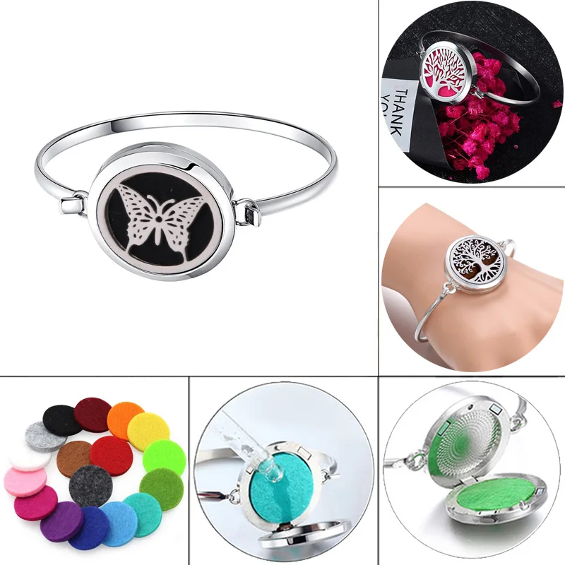 Butterfly patte Perfume Bracelet Essential Oil Diffuser Aromatherapy Locket Bracelet Tree 316L Stainless Steel Diffuser Bracelet
Butterfly patte Perfume Bracelet Essential Oil Diffuser Aromatherapy Locket Bracelet Tree 316L Stainless Steel Diffuser Bracelet