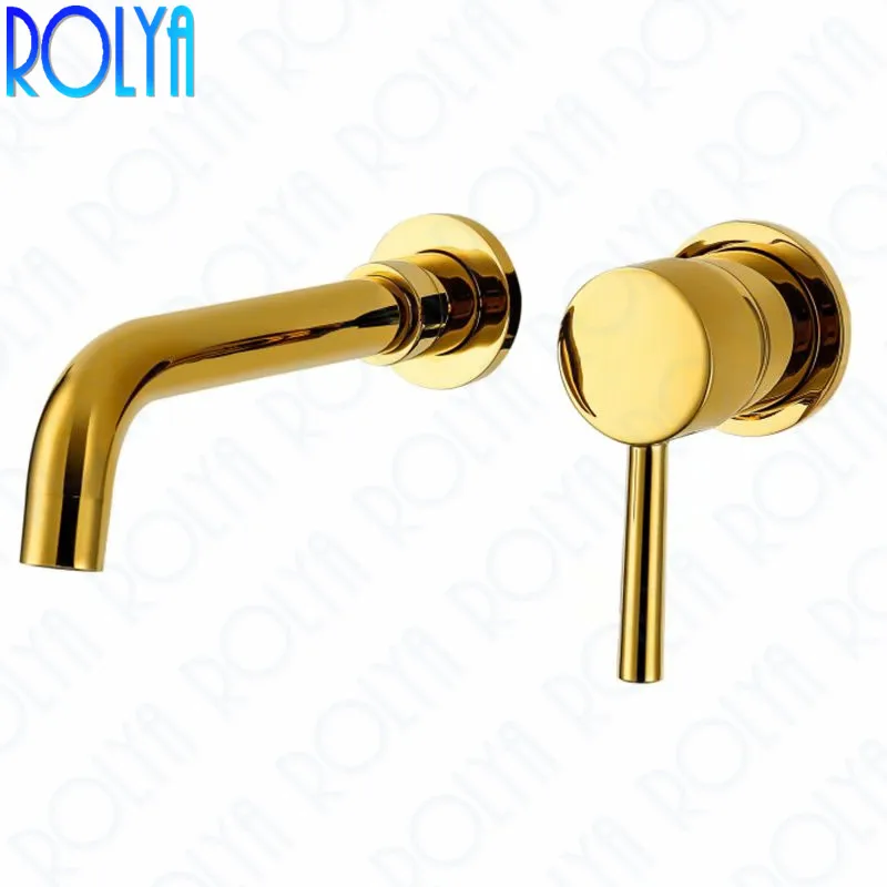 ROLYA Wall Mounted Golden Basin Faucet Single Lever Lavatory Bathroom Sink Mixer Trim Tap Vessel Basin Set Chrome
ROLYA Wall Mounted Golden Basin Faucet Single Lever Lavatory Bathroom Sink Mixer Trim Tap Vessel Basin Set Chrome