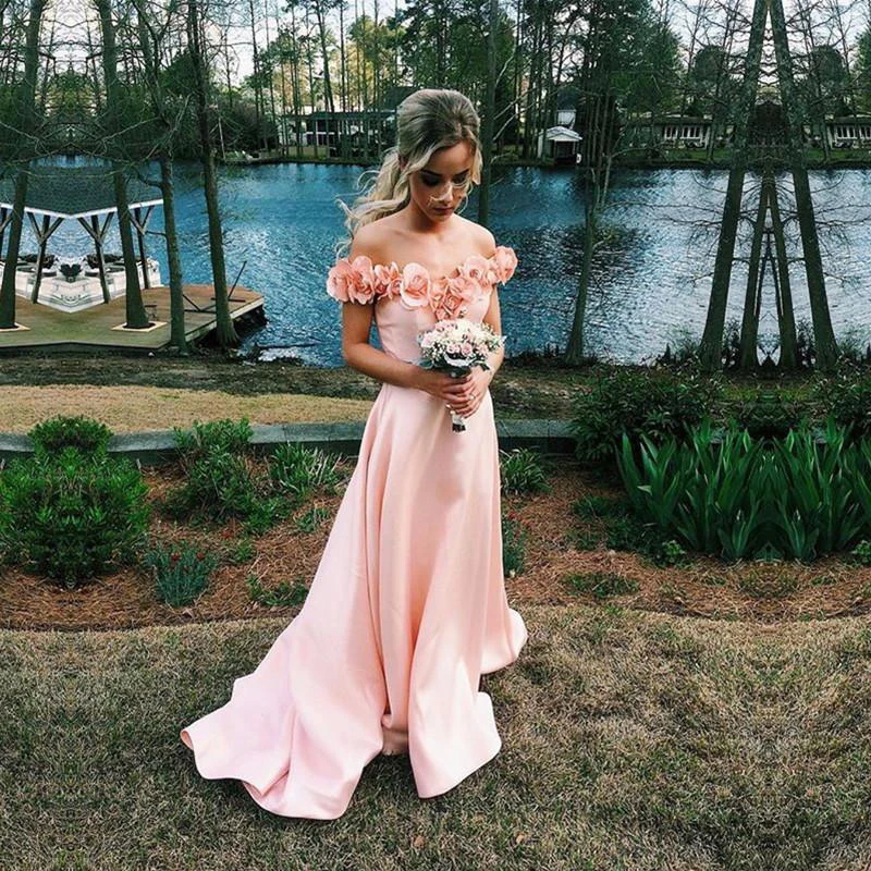 Sexy Boat Neck Cap Sleeve Bridesmaid Dresses 2018 Pink flowers Long Bridesmaids Gowns Wedding Guest Dress vestido madrinha
Sexy Boat Neck Cap Sleeve Bridesmaid Dresses 2018 Pink flowers Long Bridesmaids Gowns Wedding Guest Dress vestido madrinha