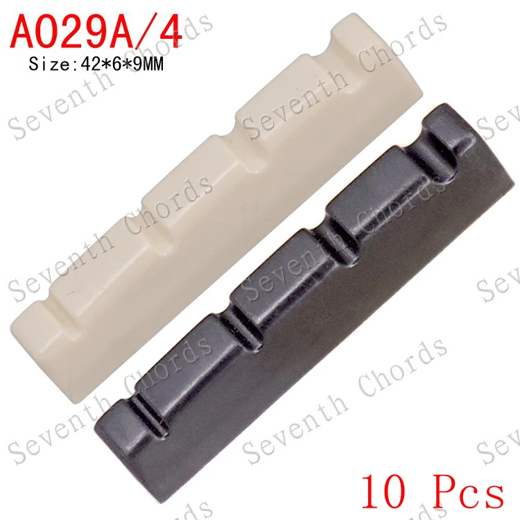 10 Pcs 4 String Electric Bass Guitar Nuts 42 x 6 x 9mm, Made of Plastic - 2 Color for choose -A029A
10 Pcs 4 String Electric Bass Guitar Nuts 42 x 6 x 9mm, Made of Plastic - 2 Color for choose -A029A