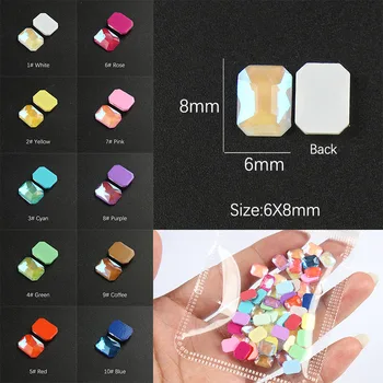 1000cs Big pack Nail Art Rhinestone 6X8mm Jelly-coloured Flatback Rectangular Octagon DIY Manicure Nail Art Decorations
1000cs Big pack Nail Art Rhinestone 6X8mm Jelly-coloured Flatback Rectangular Octagon DIY Manicure Nail Art Decorations