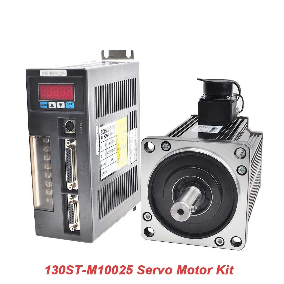 130ST-M10025 220V 1.5KW AC Servo Motor Kit 1000RPM 10N.m Single-Phase AC Motor Permanent Magnet Matched Driver With 3M Cable
130ST-M10025 220V 1.5KW AC Servo Motor Kit 1000RPM 10N.m Single-Phase AC Motor Permanent Magnet Matched Driver With 3M Cable