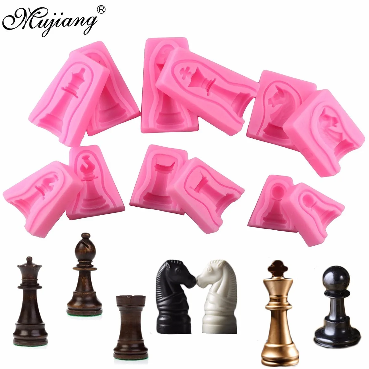 Mujiang 12Pcs International Chess Cake Silicone Mold Fondant Cake Decorating Tools Chocolate Candy Molds Soap Resin Clay Moulds
Mujiang 12Pcs International Chess Cake Silicone Mold Fondant Cake Decorating Tools Chocolate Candy Molds Soap Resin Clay Moulds