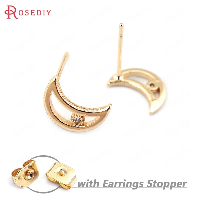 (33718)10PCS Moon 10*7MM 24K Gold Color Brass with Zircon Moon Stud Earrings Pins High Quality Diy Jewelry Findings Accessories 
(33718)10PCS Moon 10*7MM 24K Gold Color Brass with Zircon Moon Stud Earrings Pins High Quality Diy Jewelry Findings Accessories