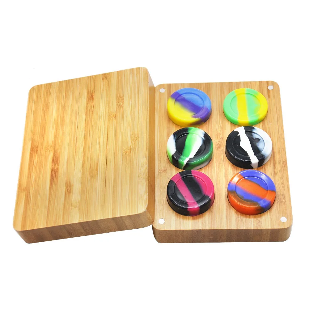 HORNET Multi Compartments Bamboo Silicone Storage Kit 6pcs 8 ML Wax Container Dabber Jars Tobacco Rolling Box Grinder Tray
HORNET Multi Compartments Bamboo Silicone Storage Kit 6pcs 8 ML Wax Container Dabber Jars Tobacco Rolling Box Grinder Tray