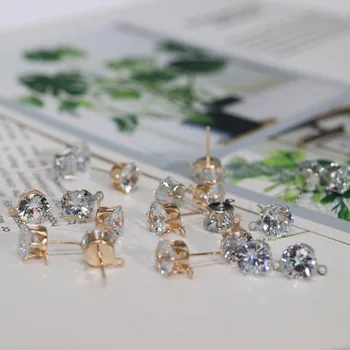 10pcs Gold Silver Color 6mm 8mm Zircon Crystal Ear Stud Pins Findings with Hole Ear Drop Women Girl DIY Earring Brincos Jewelry
10pcs Gold Silver Color 6mm 8mm Zircon Crystal Ear Stud Pins Findings with Hole Ear Drop Women Girl DIY Earring Brincos Jewelry