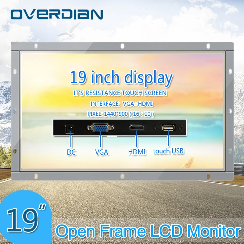 19Inch Resistance Touch ScreenOpen Frame Metal Shell Industrial Monitor VGA/USB/HDMI Interface TFT Type Widescreen Display
19Inch Resistance Touch ScreenOpen Frame Metal Shell Industrial Monitor VGA/USB/HDMI Interface TFT Type Widescreen Display