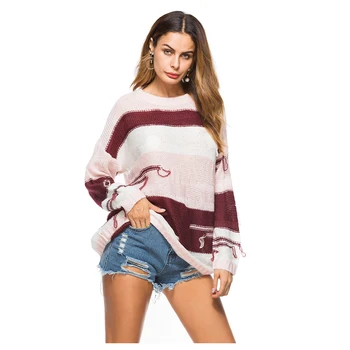 Women New Fashion O-neck Sweater Color Block Splice Loose Casual Long Sleeve Knitted Sweater Pullovers Jumper
Women New Fashion O-neck Sweater Color Block Splice Loose Casual Long Sleeve Knitted Sweater Pullovers Jumper