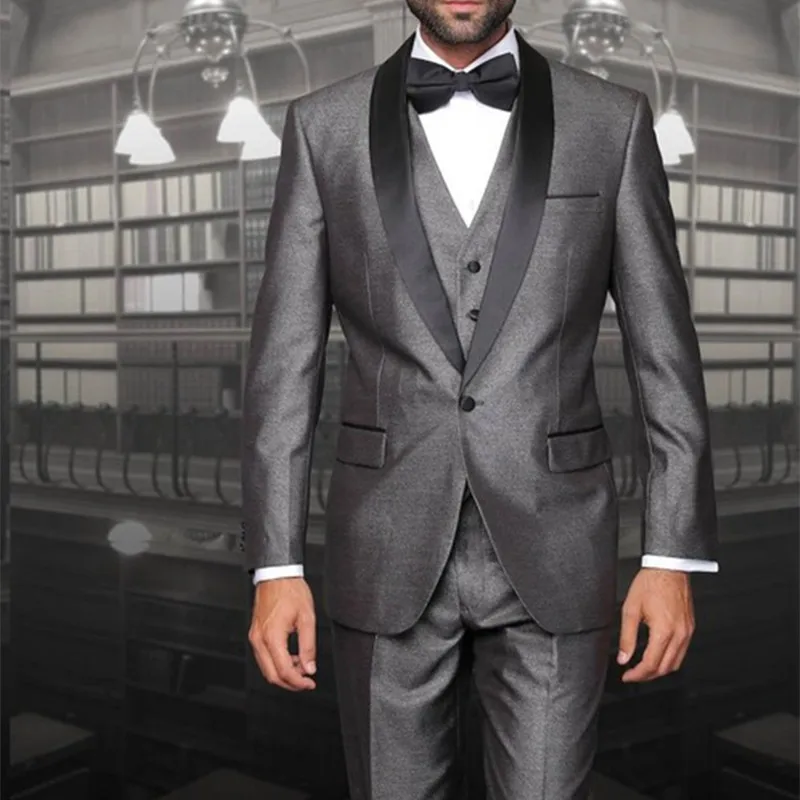 Italian custom made grey groom suits black Lapel One button Jacket+Pants+Tie+Vest 2017 men tuxedos for wedding Groomsmen suit
Italian custom made grey groom suits black Lapel One button Jacket+Pants+Tie+Vest 2017 men tuxedos for wedding Groomsmen suit