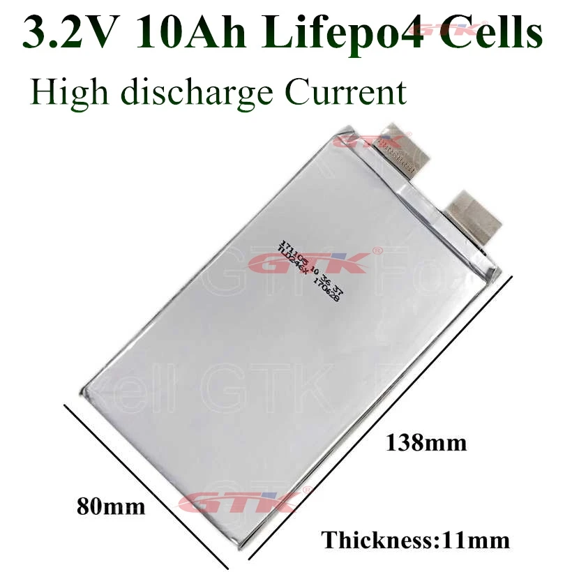 

2-4PCS 3.2V LiFePO4 rechargeable battery 10000mah 10Ah li polymer cell for 12V 24v e-bike UPS Power convertor HID solar light BZ