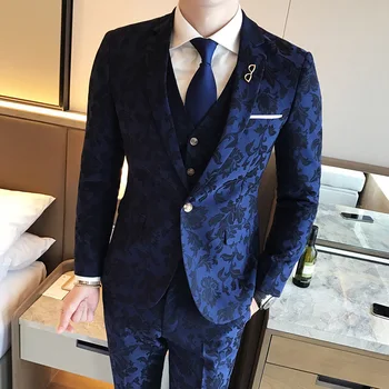 Men's suits men's suit three-piece suit (jacket + pants + vest) men's printing fashion slim dress wedding groom groomsmen dress
Men's suits men's suit three-piece suit (jacket + pants + vest) men's printing fashion slim dress wedding groom groomsmen dress