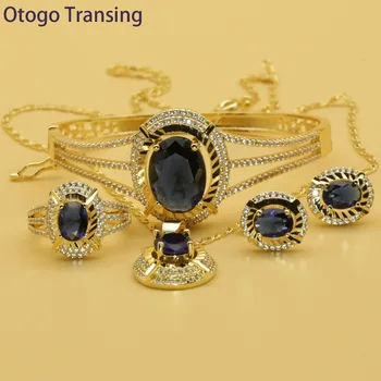 Otogo Transing 2019 Party Gold Color Jewelry Set Women Fashion Charm Blue Crystal Ring Earrings Necklace Bracelet Flower SET213
Otogo Transing 2019 Party Gold Color Jewelry Set Women Fashion Charm Blue Crystal Ring Earrings Necklace Bracelet Flower SET213