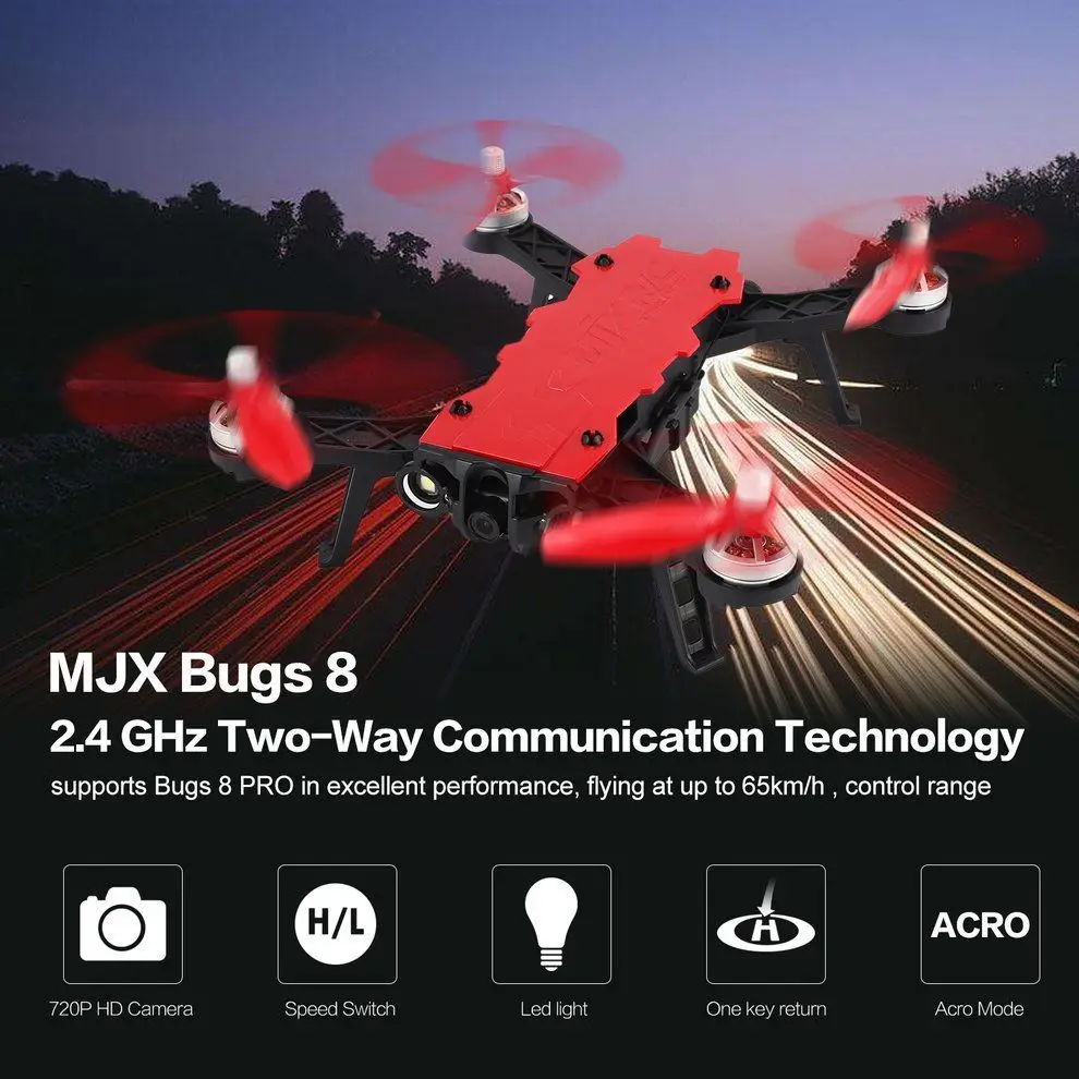 RC Quadcopter MJX Bugs 8 Pro B8 PRO 5.8G 720P FPV Camera Brushless Motor RC Racing Drone Gift for Boys Man
RC Quadcopter MJX Bugs 8 Pro B8 PRO 5.8G 720P FPV Camera Brushless Motor RC Racing Drone Gift for Boys Man