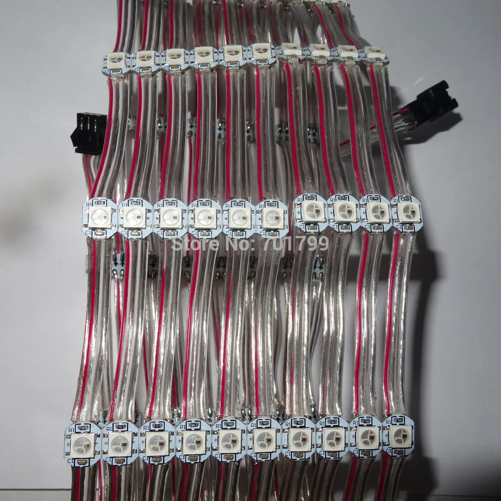 100pcs/string DC5V WS2812B addressable rgb full color pixel light;6.5cm wire spacing;with clear wire;IP33
100pcs/string DC5V WS2812B addressable rgb full color pixel light;6.5cm wire spacing;with clear wire;IP33