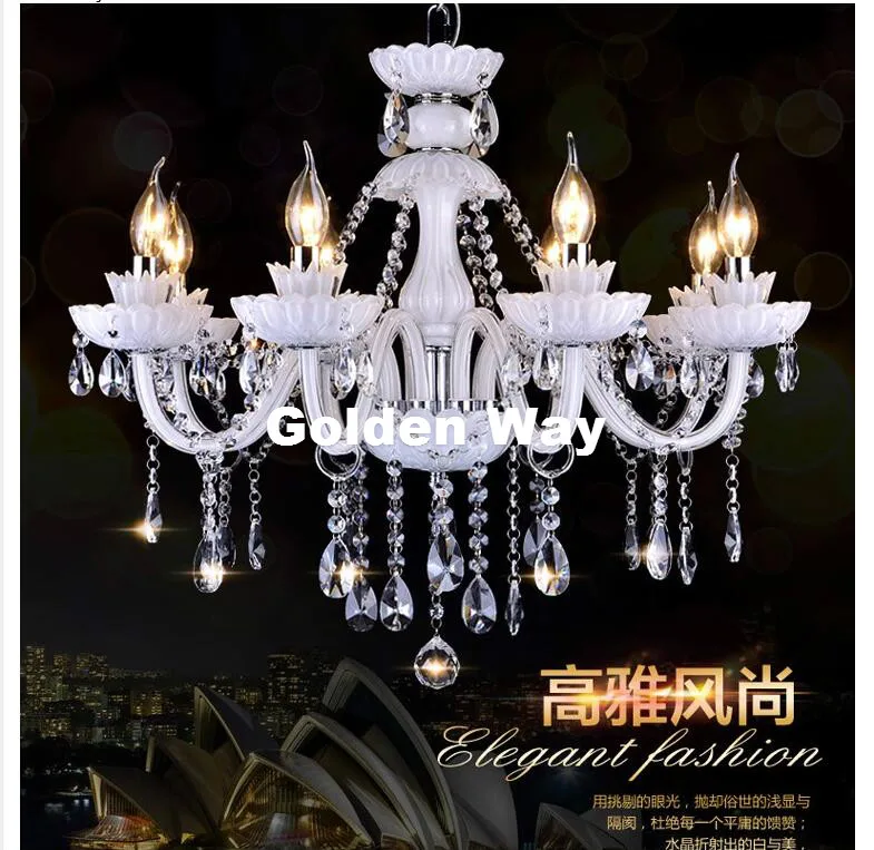 

Free Shipping White K9 Crystal Chandelier Lustre Crystal Chandeliers Light Lustres De Cristal Chandelier LED Villa White Lamp