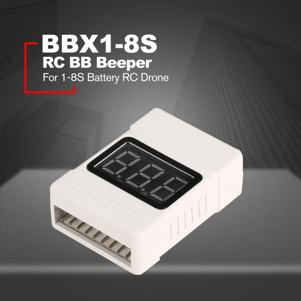 BBX1-8S 2 in 1RC LED BB Beeper Ring Alarm Buzzer Low Battery Voltage Tester Meter Checker for 1-8S Battery RC Drone
BBX1-8S 2 in 1RC LED BB Beeper Ring Alarm Buzzer Low Battery Voltage Tester Meter Checker for 1-8S Battery RC Drone
