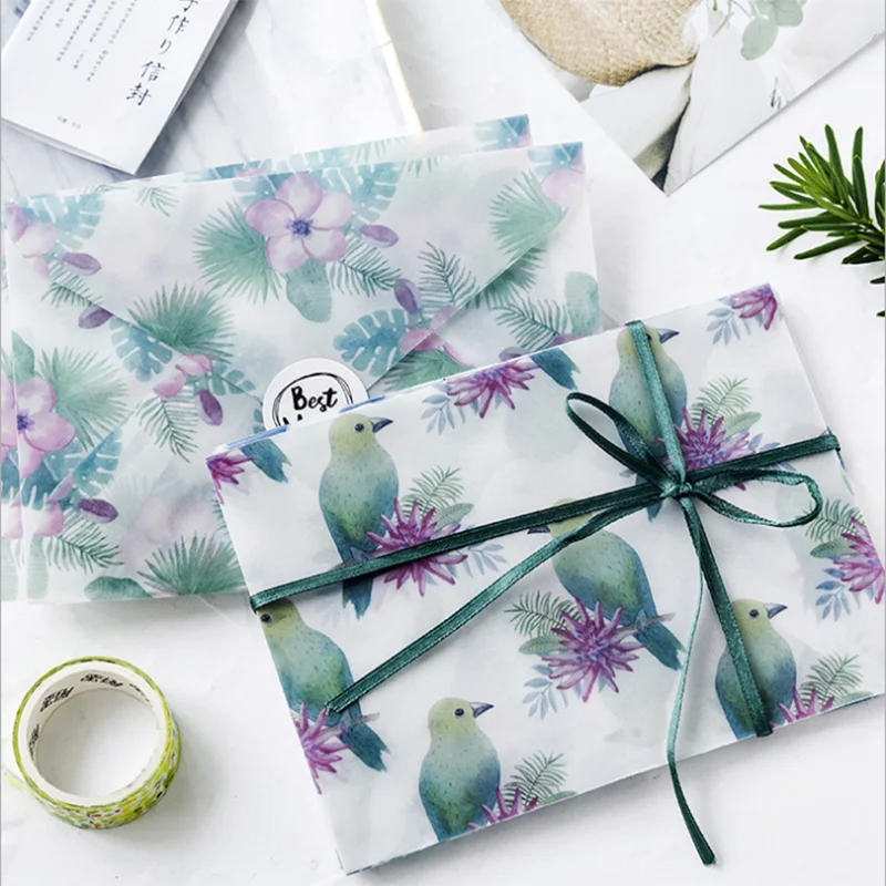 3pcs / Lot Green Plant Acid Sulphate Paper Envelope Letter Wedding Invitation Transparent Envelope 3 Envelopes + 4 Seal Stickers
3pcs / Lot Green Plant Acid Sulphate Paper Envelope Letter Wedding Invitation Transparent Envelope 3 Envelopes + 4 Seal Stickers