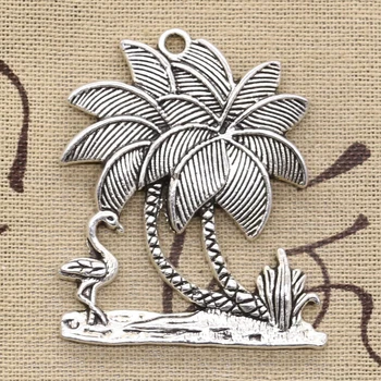 2pcs Charms Flamingo Crane Oconut Tree 51x42mm Antique Silver Color Pendants Making DIY Handmade Tibetan Silver Color Jewelry 
2pcs Charms Flamingo Crane Oconut Tree 51x42mm Antique Silver Color Pendants Making DIY Handmade Tibetan Silver Color Jewelry