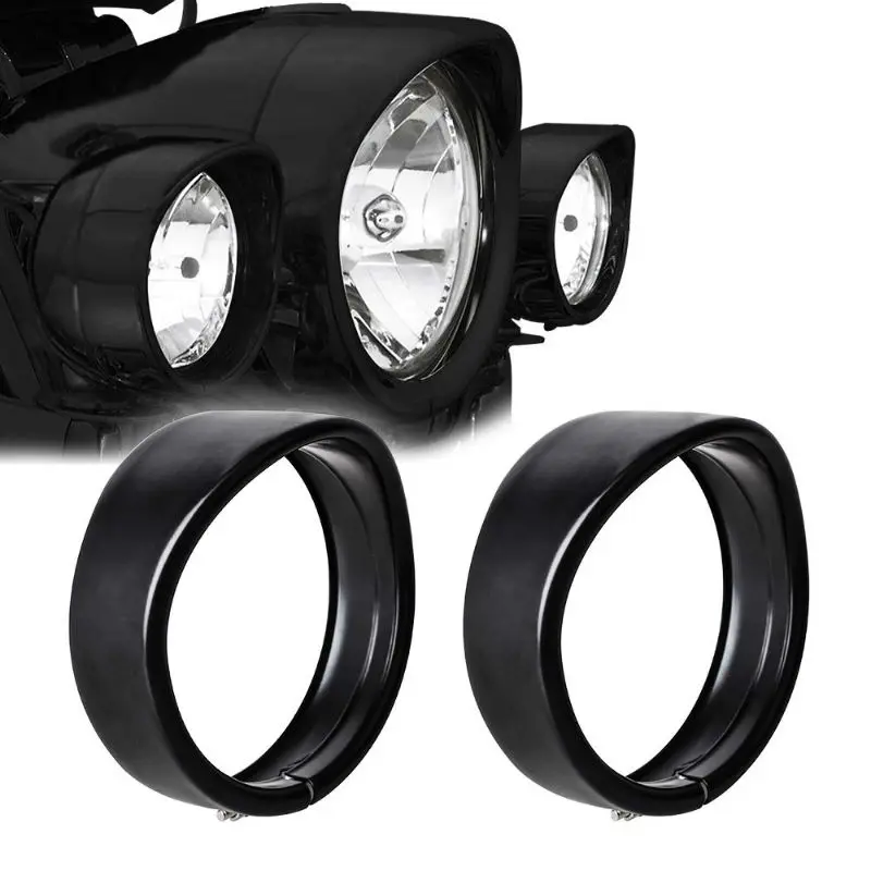 4 1/2 4.5Inch Visor Style Fog Light Trim Ring Cover Bazel for FLD Touring Bikes Road King 1986-later Softail 
4 1/2 4.5Inch Visor Style Fog Light Trim Ring Cover Bazel for FLD Touring Bikes Road King 1986-later Softail