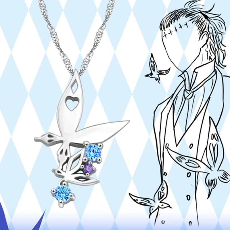 Anime D.Gray-man Necklace Tyki Mikk Butterflies 925 Sterling Silver Pendant Necklace for Women Men Valentine's Day Gift jewelry
Anime D.Gray-man Necklace Tyki Mikk Butterflies 925 Sterling Silver Pendant Necklace for Women Men Valentine's Day Gift jewelry