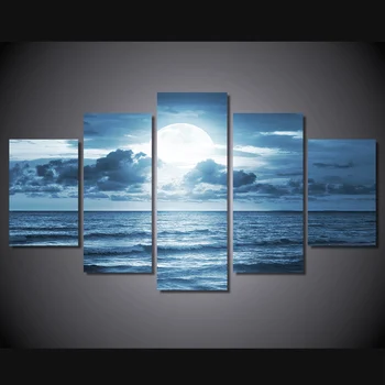 5 Pcs Full Moon Light Seascape Canvas HD Printed Poster Frame Painting Wall Art Pictures Framework Skandinavisch Home Decor 
5 Pcs Full Moon Light Seascape Canvas HD Printed Poster Frame Painting Wall Art Pictures Framework Skandinavisch Home Decor