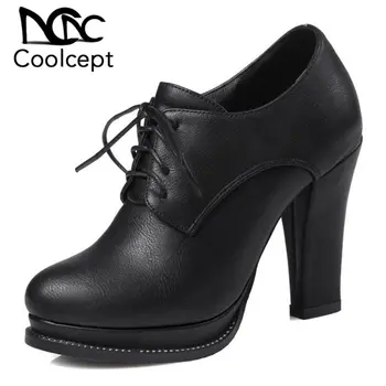 Coolcept Size 32-43 High Heels Shoes Women Lace Up Platform Women'S Pumps Fashion Elegant Office Ladies Shoes Spring Footwear 
Coolcept Size 32-43 High Heels Shoes Women Lace Up Platform Women'S Pumps Fashion Elegant Office Ladies Shoes Spring Footwear