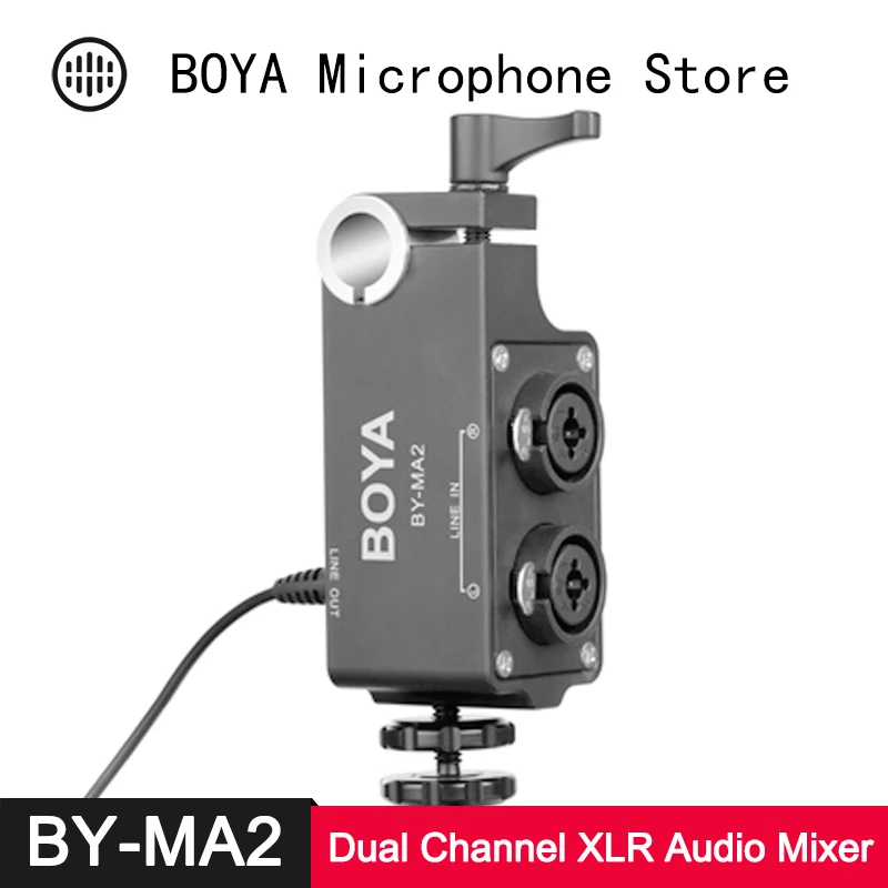 BOYA Dual Channel XLR Audio Mixer for Canon EOS Nikon Sony Panasonic DSLR SLR Camera DV Camcorder XLR Input Mic 3.5mm TRS Output
BOYA Dual Channel XLR Audio Mixer for Canon EOS Nikon Sony Panasonic DSLR SLR Camera DV Camcorder XLR Input Mic 3.5mm TRS Output