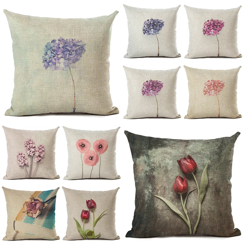Beauty Purple Tulips Printed Flowers Cushion Cover 45x45cm Linen Plants Throw Pillow Covers Forget-me-not Pillowcases Decorative
Beauty Purple Tulips Printed Flowers Cushion Cover 45x45cm Linen Plants Throw Pillow Covers Forget-me-not Pillowcases Decorative