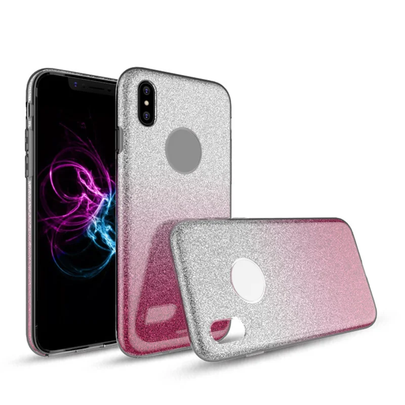 Тонкий блестящий градиентный чехол Overfly для iPhone X XS Max Bling Блестящий Мягкий